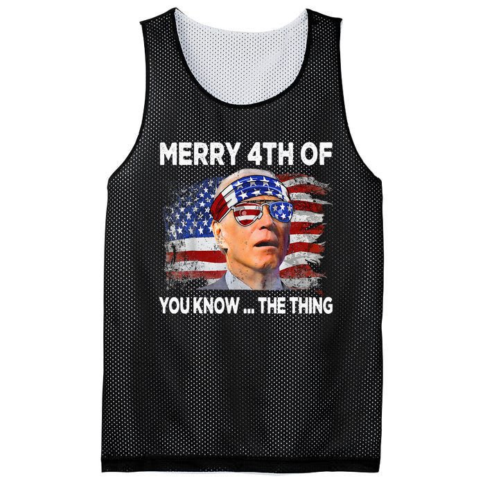 Funny Joe Biden Merry 4th Of You Know The Thing 4th Of July Mesh Reversible Basketball Jersey Tank