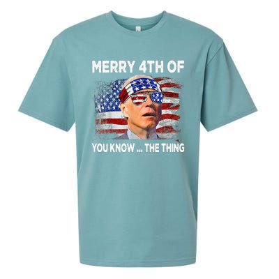 Funny Joe Biden Merry 4th Of You Know The Thing 4th Of July Sueded Cloud Jersey T-Shirt