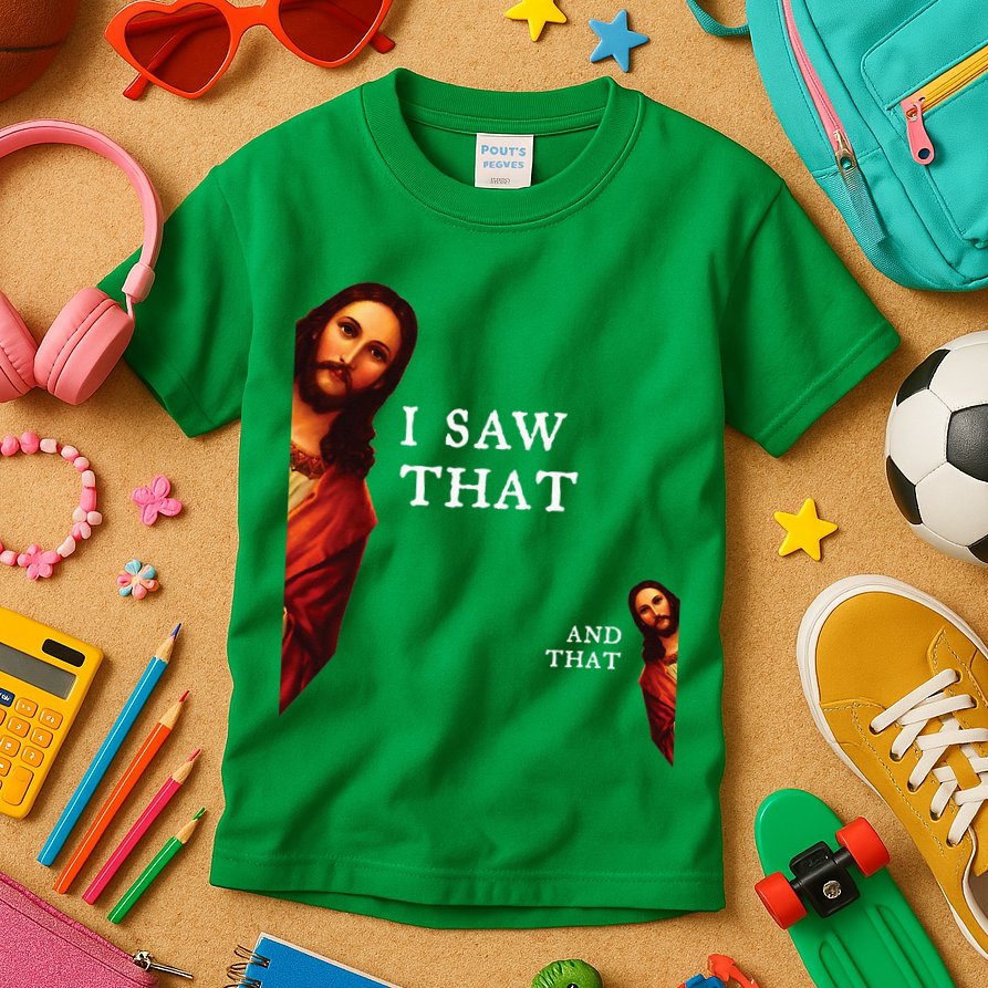 Funny Jesus Bible Best Joke Quote I Saw That And That Kids T-Shirt