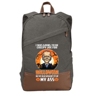 Funny Joe Biden I Was Going To Be Creepy Joe For Halloween Cotton Canvas Backpack