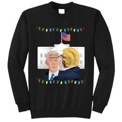 Funny Joe Biden LetS Go Brandon Ugly Christmas Sweater Tall Sweatshirt