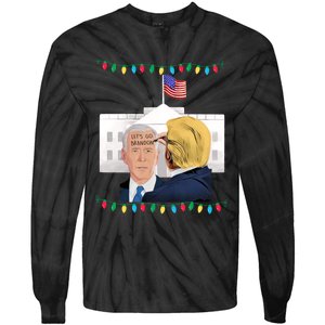 Funny Joe Biden LetS Go Brandon Ugly Christmas Sweater Tie-Dye Long Sleeve Shirt