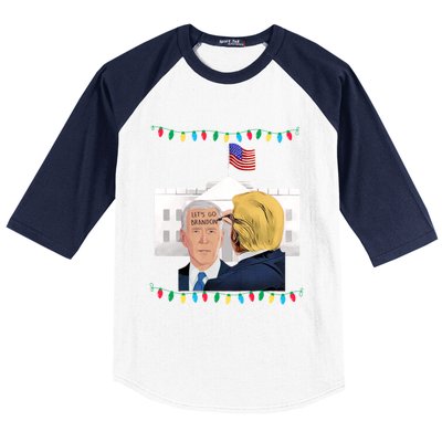 Funny Joe Biden LetS Go Brandon Ugly Christmas Sweater Baseball Sleeve Shirt