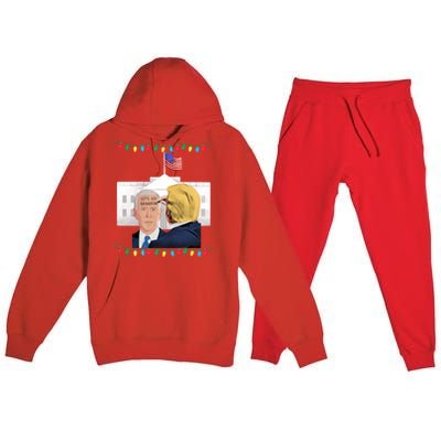 Funny Joe Biden LetS Go Brandon Ugly Christmas Sweater Premium Hooded Sweatsuit Set