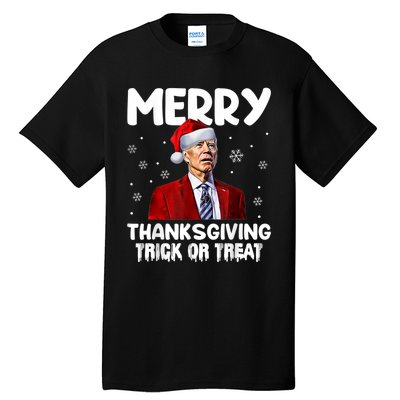 Funny Joe Biden Merry Thanksgiving Trick Or Treat Tall T-Shirt