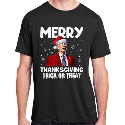 Funny Joe Biden Merry Thanksgiving Trick Or Treat Adult ChromaSoft Performance T-Shirt