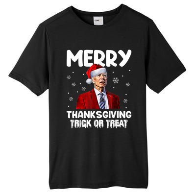 Funny Joe Biden Merry Thanksgiving Trick Or Treat Tall Fusion ChromaSoft Performance T-Shirt