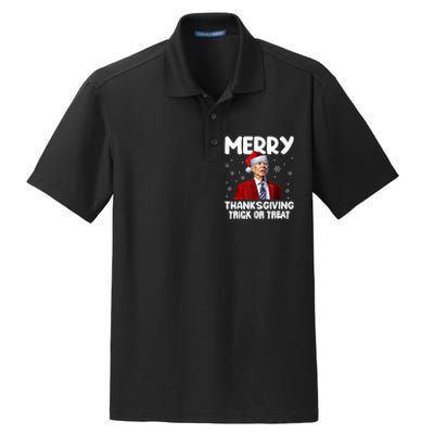 Funny Joe Biden Merry Thanksgiving Trick Or Treat Dry Zone Grid Polo