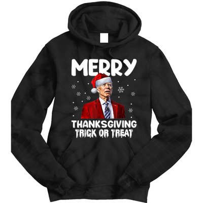 Funny Joe Biden Merry Thanksgiving Trick Or Treat Tie Dye Hoodie