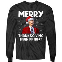 Funny Joe Biden Merry Thanksgiving Trick Or Treat Tie-Dye Long Sleeve Shirt