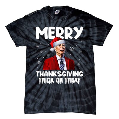 Funny Joe Biden Merry Thanksgiving Trick Or Treat Tie-Dye T-Shirt