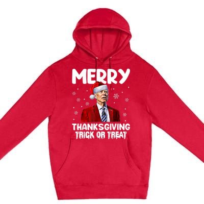 Funny Joe Biden Merry Thanksgiving Trick Or Treat Premium Pullover Hoodie