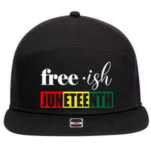 Freegiftish Juneteenth Black History American June 19th 1965 Gift 7 Panel Mesh Trucker Snapback Hat