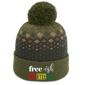 Freegiftish Juneteenth Black History American June 19th 1965 Gift The Baniff Cuffed Pom Beanie