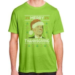 Funny Joe Biden Merry Thanksgiving Ugly Christmas Gift Adult ChromaSoft Performance T-Shirt