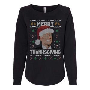 Funny Joe Biden Merry Thanksgiving Ugly Christmas Gift Womens California Wash Sweatshirt