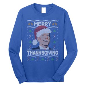 Funny Joe Biden Merry Thanksgiving Ugly Christmas Gift Long Sleeve Shirt