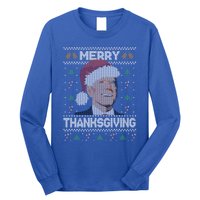 Funny Joe Biden Merry Thanksgiving Ugly Christmas Gift Long Sleeve Shirt