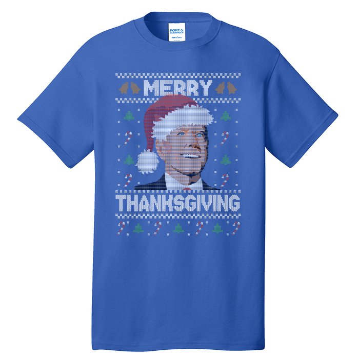 Funny Joe Biden Merry Thanksgiving Ugly Christmas Gift Tall T-Shirt