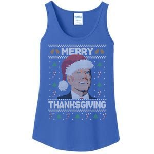 Funny Joe Biden Merry Thanksgiving Ugly Christmas Gift Ladies Essential Tank