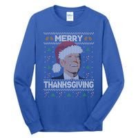 Funny Joe Biden Merry Thanksgiving Ugly Christmas Gift Tall Long Sleeve T-Shirt