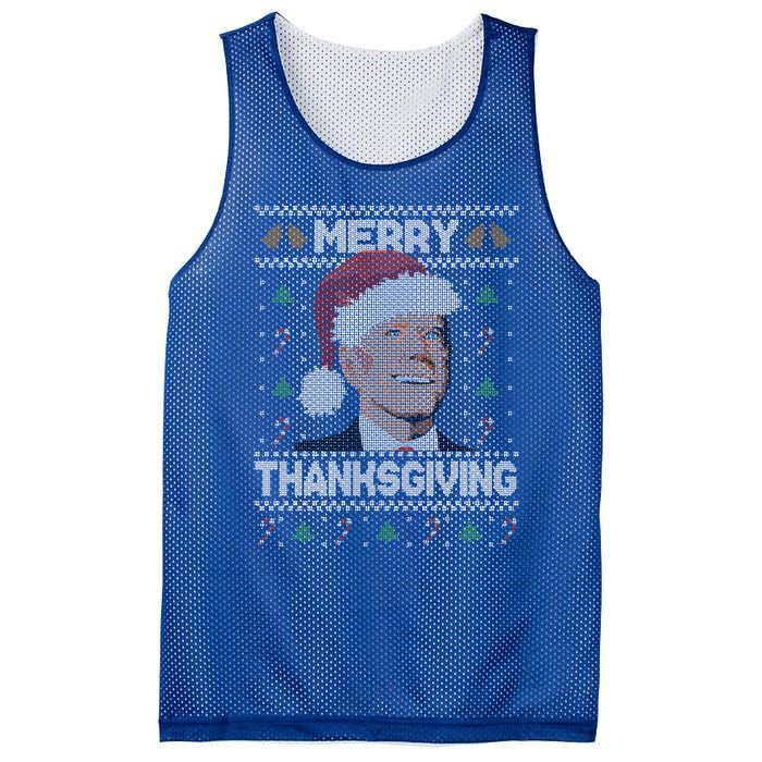 Funny Joe Biden Merry Thanksgiving Ugly Christmas Gift Mesh Reversible Basketball Jersey Tank