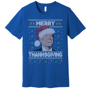 Funny Joe Biden Merry Thanksgiving Ugly Christmas Gift Premium T-Shirt