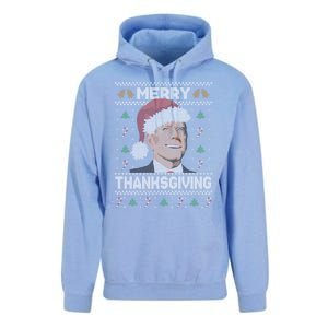 Funny Joe Biden Merry Thanksgiving Ugly Christmas Gift Unisex Surf Hoodie