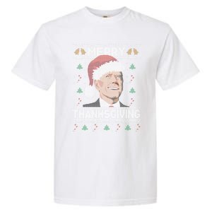 Funny Joe Biden Merry Thanksgiving Ugly Christmas Gift Garment-Dyed Heavyweight T-Shirt