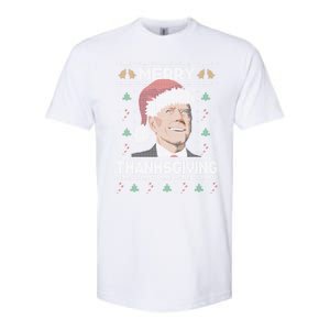 Funny Joe Biden Merry Thanksgiving Ugly Christmas Gift Softstyle CVC T-Shirt