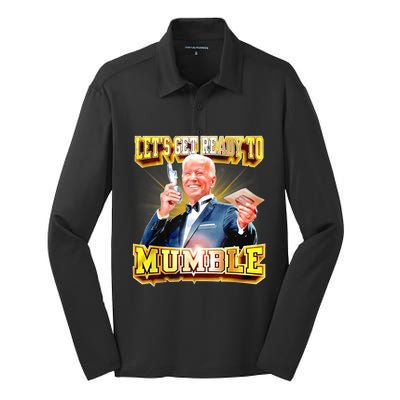 Funny Joe Biden Lets Get Ready To Mumble Anti Liberals Silk Touch Performance Long Sleeve Polo