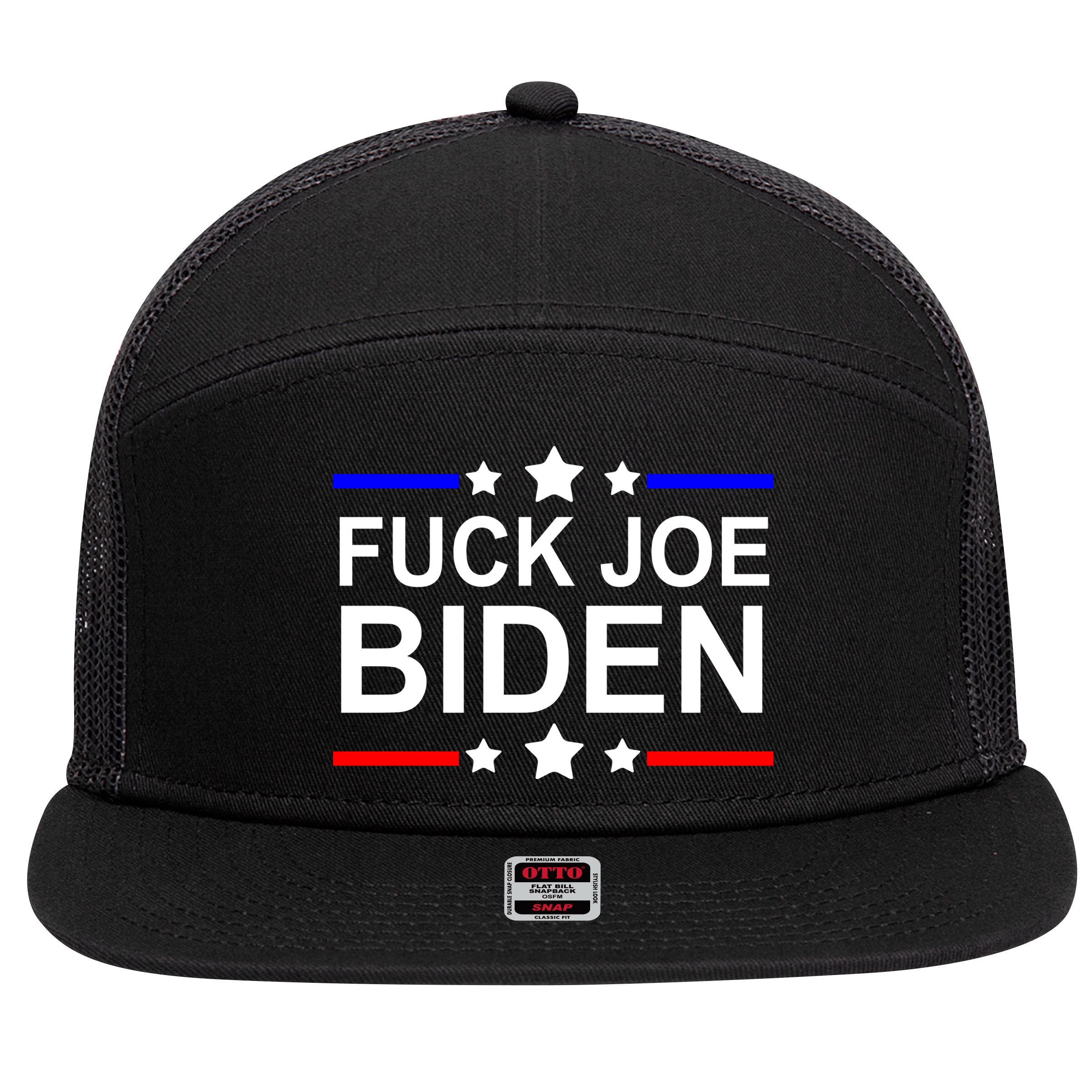 F*ucK Joe Biden 7 Panel Mesh Trucker Snapback Hat