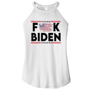 Fuck Joe Biden Funny Anti Democrat Us Flag Distressed Fuck Joe Biden Women's Perfect Tri Rocker Tank