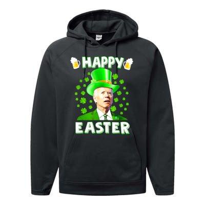 Funny Joe Biden St Patricks Day Happy 4th Of Easter Performance Fleece Hoodie