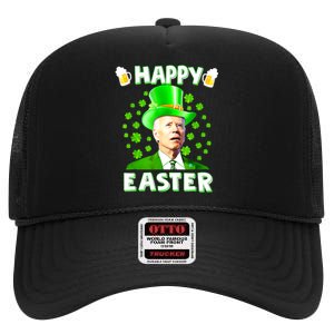 Funny Joe Biden St Patricks Day Happy 4th Of Easter High Crown Mesh Back Trucker Hat