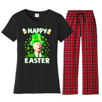 Funny Joe Biden St Patricks Day Happy 4th Of Easter Women's Flannel Pajama Set