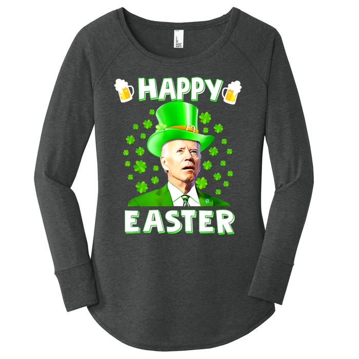 Funny Joe Biden St Patricks Day Happy 4th Of Easter Women's Perfect Tri Tunic Long Sleeve Shirt