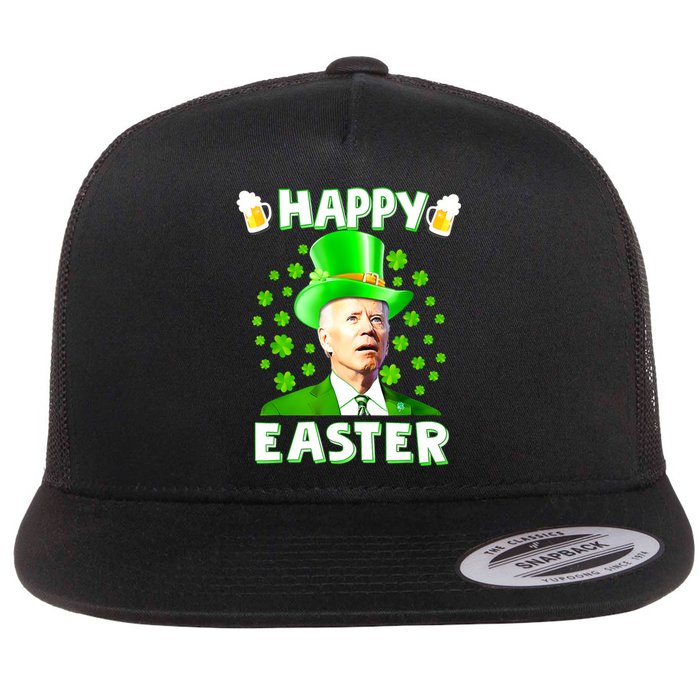 Funny Joe Biden St Patricks Day Happy 4th Of Easter Flat Bill Trucker Hat