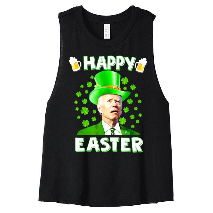 Funny Joe Biden St Patricks Day Happy 4th Of Easter Women's Racerback Cropped Tank