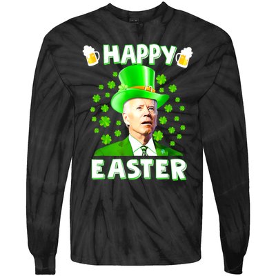 Funny Joe Biden St Patricks Day Happy 4th Of Easter Tie-Dye Long Sleeve Shirt