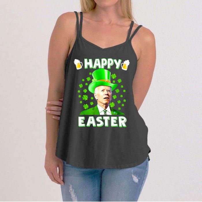 Funny Joe Biden St Patricks Day Happy 4th Of Easter Women's Strappy Tank