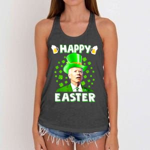 Funny Joe Biden St Patricks Day Happy 4th Of Easter Women's Knotted Racerback Tank