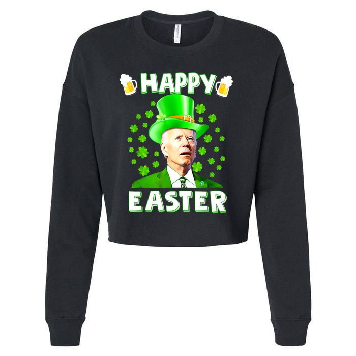 Funny Joe Biden St Patricks Day Happy 4th Of Easter Cropped Pullover Crew