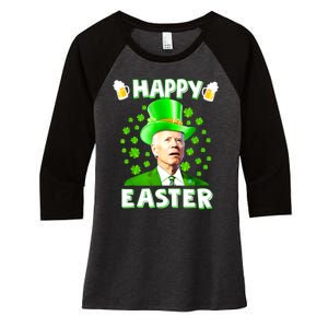 Funny Joe Biden St Patricks Day Happy 4th Of Easter Women's Tri-Blend 3/4-Sleeve Raglan Shirt