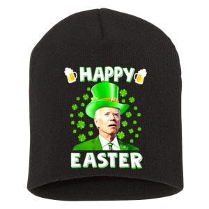 Funny Joe Biden St Patricks Day Happy 4th Of Easter Short Acrylic Beanie