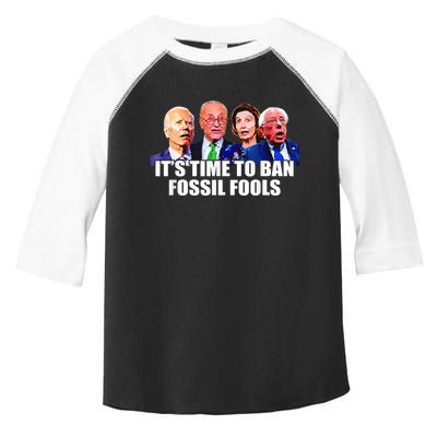 Funny Joe Biden It's Time To Ban Fossil Fools Anti Liberals Toddler Fine Jersey T-Shirt