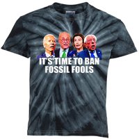 Funny Joe Biden It's Time To Ban Fossil Fools Anti Liberals Kids Tie-Dye T-Shirt