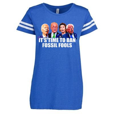 Funny Joe Biden It's Time To Ban Fossil Fools Anti Liberals Enza Ladies Jersey Football T-Shirt