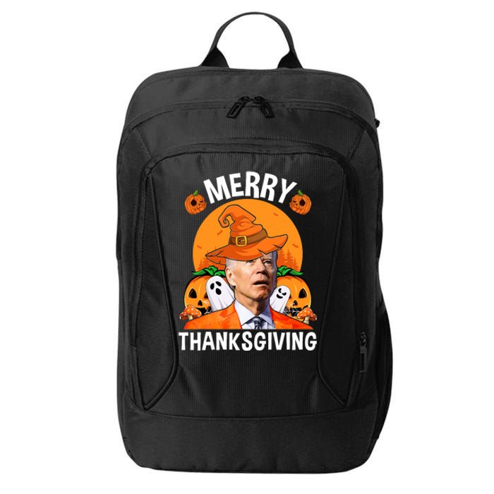 Funny Joe Biden Happy Halloween Merry Thanksgiving City Backpack