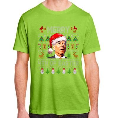 Funny Joe Biden Merry 4th Of Easter Ugly Christmas Sweater  Adult ChromaSoft Performance T-Shirt